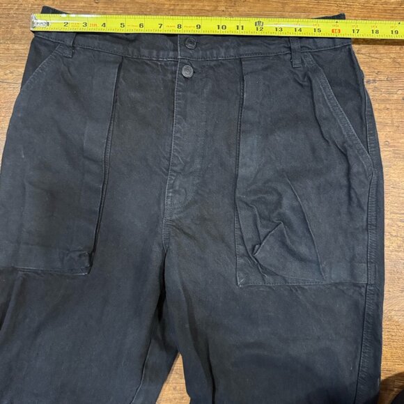 Free People We The Free Black Marx Slouchy Baggy Cargo Denim Jeans Women's 30x29 - Picture 8 of 10